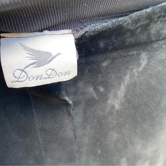 Vintage Black Suede & Leather Trim Stretch Pants Size XL - Picture 7 of 8